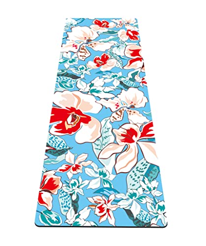 nuveti Yoga Mat Print Extra Thick TPE Non Slip Fitness Exercise Mat with Carrying Bag,72"x24" Extra Thick 6MM Exercise & W...