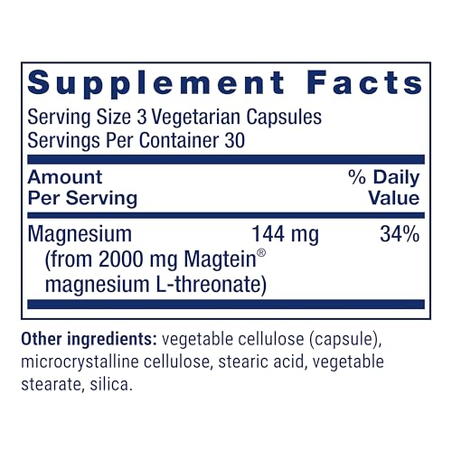 Life Extension Neuro-Mag Magnesium L-Threonate, Memory Health, Quick Thinking, Cognitive Health Support, Vegetarian, Non-G...