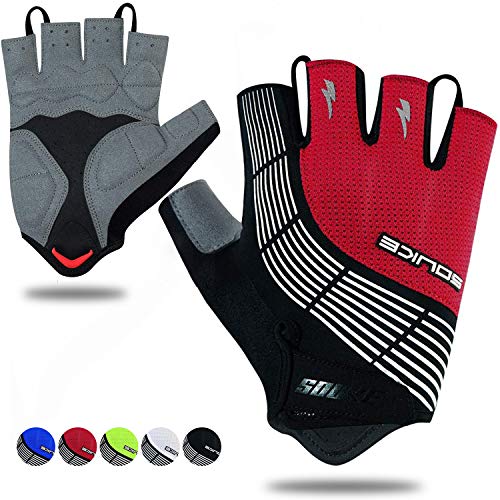 Souke Sports Cycling Bike Gloves - Padded Half Finger Bicycle Gloves with Shock-Absorbing, Anti-Slip, Breathable MTB & Roa...