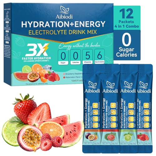 Aibiodi Electrolytes Powder Packets - Sugar Free & Zero Calorie Liquid Daily IV Drink Mix - Instant Hydration & Energy Sup...