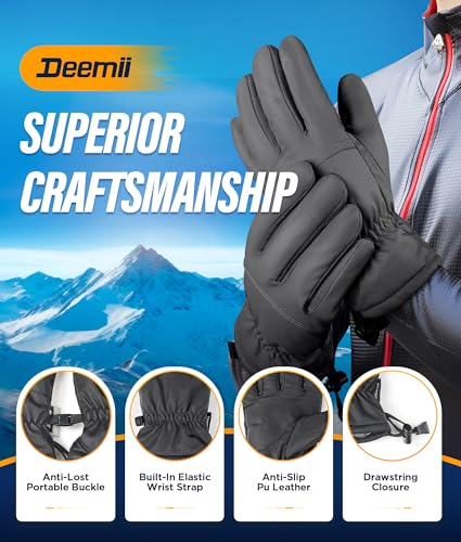 Deemii Winter Gloves Men Women Made with 3M Insulation&Plush Lining -15℉ Windproof&Water-Resisitant Glove with Touchscreen...