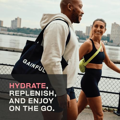 Gainful Hydration + Caffeine Powder Packets with Key Electrolytes Magnesium & Sodium + L Theanine, Low Sugar Drink Mix, St...