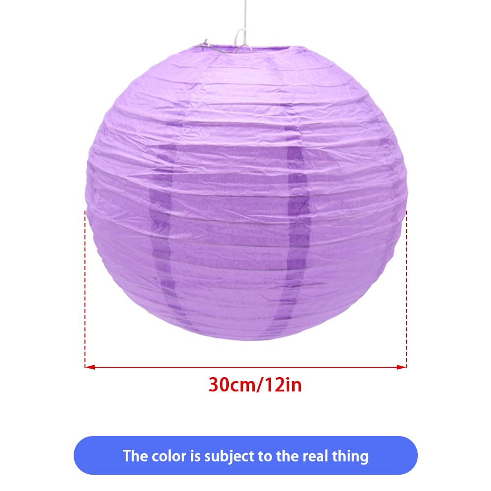 Hocansen Paper Lanterns 3pcs Decorative Round 12in White Chinese Lanterns for Party Wedding Home Decor