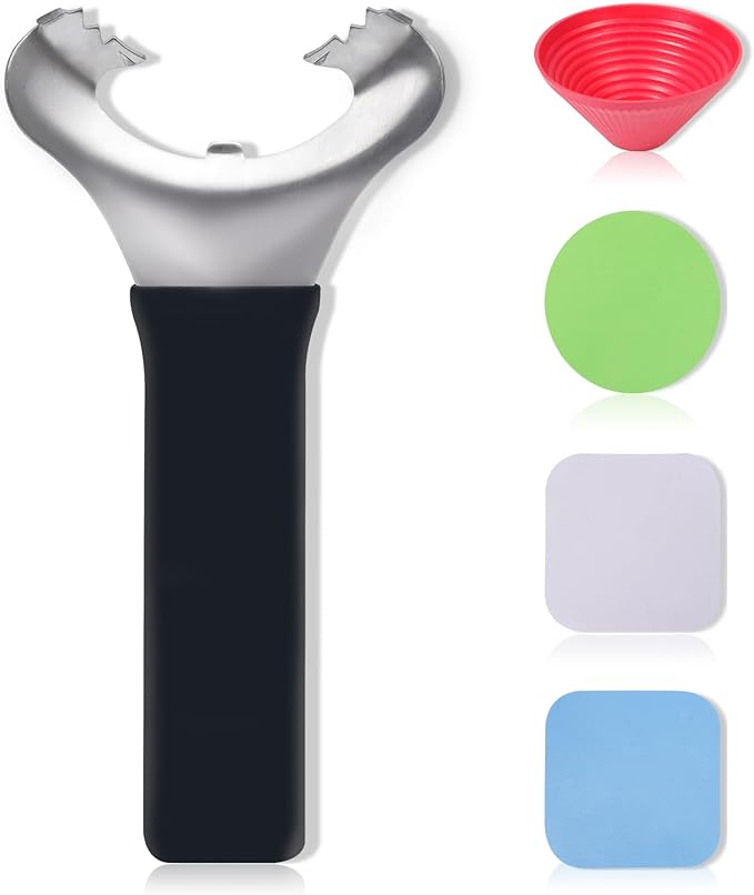 Jar & Bottle Opener for Seniors with Arthritis, 4 Pcs Jar Gripper Pads, No Lid Dents or Damage, Easy-Twist Lid Opener Tool for Weak Hands, Arthritic Hands