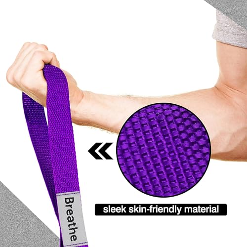 LXLOVESM Stretching Strap Yoga Strap with 10 Loops, Non-Elastic Stretch Band for Physical Therapy, Flexibility, Exercise, ...