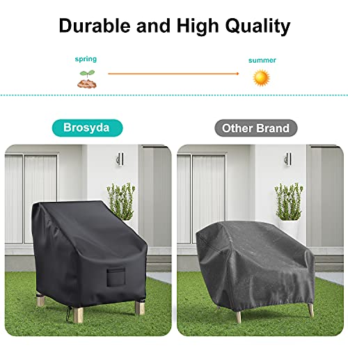 BROSYDA Patio Chair Covers for Outdoor Furniture Waterproof 2 Pack, Lawn Chair Covers 600D Heavy Duty Oxford Cloth, Large ...