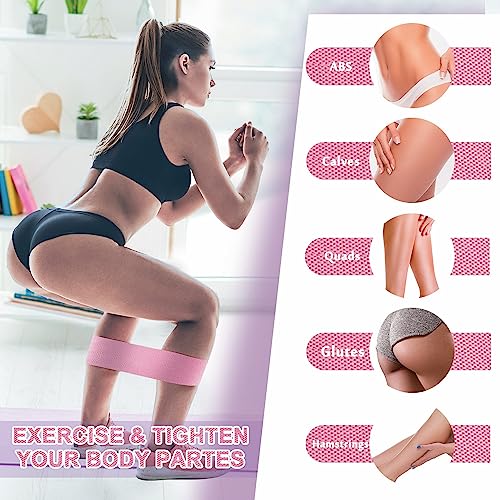 Fabric Resistance Bands for Working Out, 5 Levels Booty Bands for Women Men, Cloth Workout Bands Resistance Loop Exercise ...