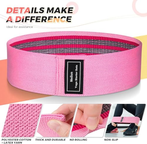 Renoj Resistance Bands for Working Out: 3-Set Professional Exercise Bands for Pilates, Yoga, Home Gym, Booty, Leg Training...