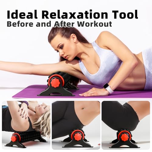 XL IT Band Firm Foam Roller with Resistance Holder - 17 inches - Exercise Roller for IT Band Issues, Deep Tissue Muscle Ma...