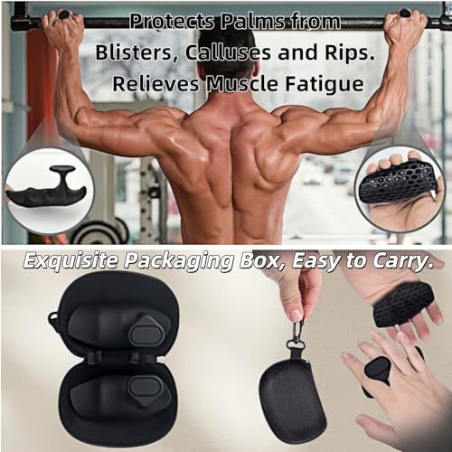 Jopplim Anti-Slip Workout Grips, Ergonomic Workout Gloves, Weight Lifting Grips, for Men and Women, Silicone Gym Grips Pad...