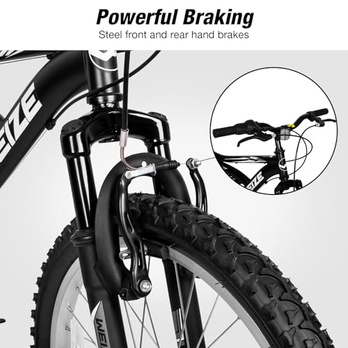 WEIZE Kids Mountain Bike, 20 24 inch Kids' Bicycles for 6-14 Years Old Boys Girls with Dual Full Suspension, 6 Speeds Driv...