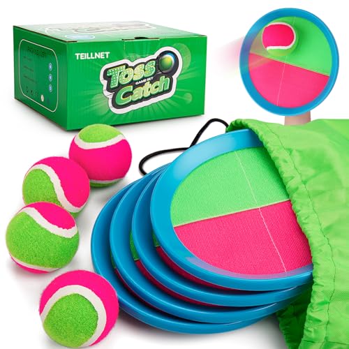 Toss and Catch Ball Set Upgraded - Kids Toys Beach Toys Baseball Games - Sturdy & Water-Resistant Great for Outdoor Pool Y...