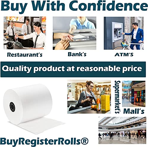 (32 Rolls) 3 1/8 x 230 Thermal Paper Receipt Rolls fits all Clover POS Cash Register Printers, Star Micronics SCP700 TSP10...