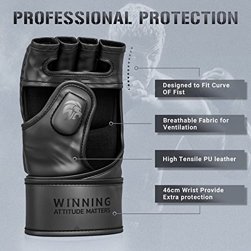 WAMM Sports MMA Gloves - for Men & Women - MAXForce EVE Anti-Injury Shock Absorb Boxing Gloves Kickboxing Gloves - Half Fi...