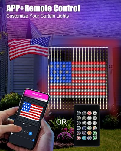 IC ICLOVER Smart Curtain Lights, 6.6FT 400 LED Color Changing Curtain Lights with APP & Remote Control, DIY Hanging Fairy ...
