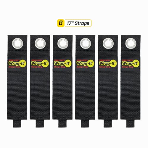 Heavy-Duty Wrap-It Storage Straps, 17-inch (6 Pack) - Extension Cord Organizer, Storage, Cord Straps, Cable Straps for Hos...