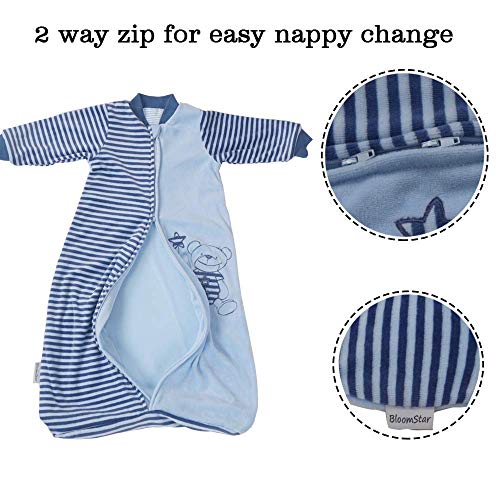 Toddler Sleeping Sack Long Sleeve 9-24M Cotton Velvet Tog 2.0 Warm12-18 Months Baby Wearable Blanket Soft Sleeping Bag wit...