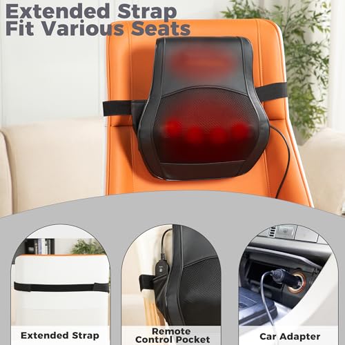 Neck and Back Massager for Pain Relief Deep Tissue with Heat, Shiatsu Shoulder Massager with Bi-Directional Rotating Head ...