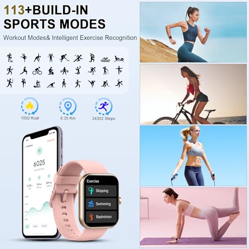Smart Watch (Answer/Make Calls), 1.96"HD Smartwatch for Women Men, 2025 Activity Tracker with Heart Rate Monitor, Sleep Tr...