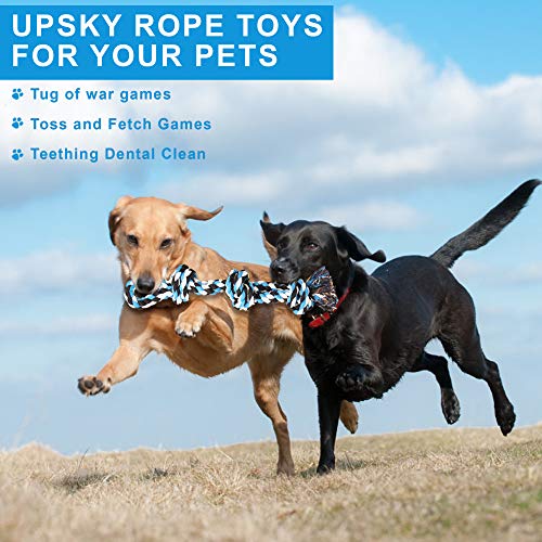 UPSKY Dog Rope Toys 2 Nearly Indestructible Pet Toys for Medium to Large Breed, Dental Cleaning Chew Toys, Dogs Tug Toy fo...