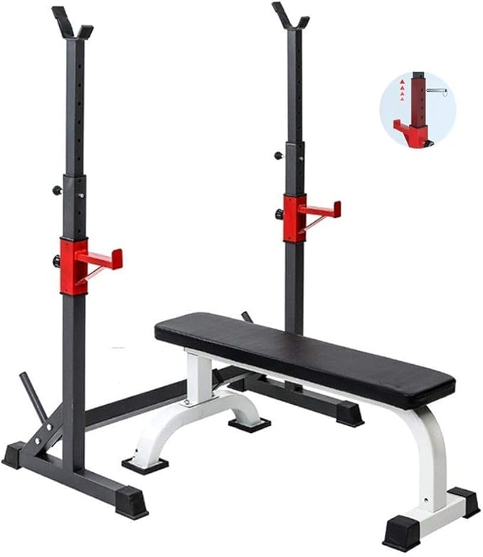 OTQEFTN Adjustable Weight Bench Training Fitness Gym Bench Weight Table Squat Rack Men's Gantry Adult Dumbbell Stool Bench...