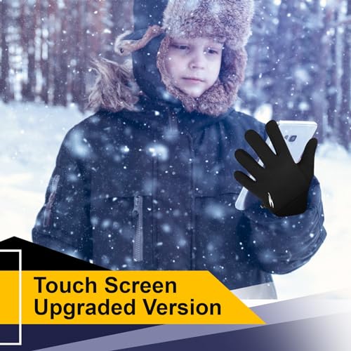 WESTWOOD FOX Kids Winter Gloves Anti Slip Thermal Gloves Touch Screen Fleece Breathable Childrens Gloves Windproof Boys Gi...