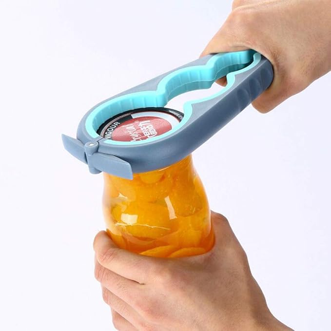 Jar Opener Can Opener Bottle Opener for Seniors, Arthritis Hands and Anyone with Low Strength, Arthritis Jar Openers Get Lids Off Easily(Blue)