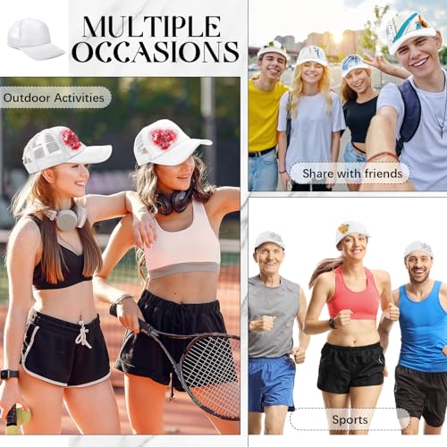 Vabean 24 Pack Sublimation Blank Cap Trucker Mesh Cap Unisex Plain Blank Baseball Hat for DIY Embroidery Sublimation Printing