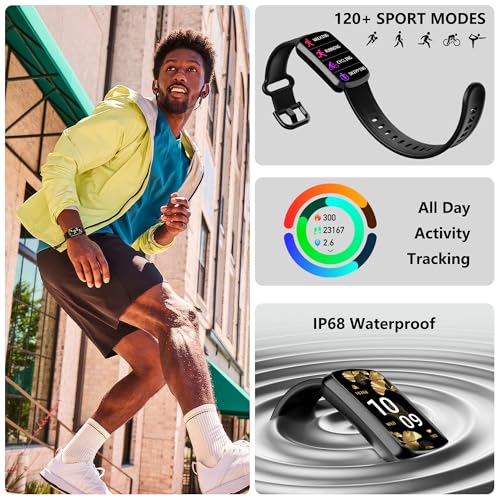JYUAJOI Health Fitness Tracker, Smart Watch with 24/7 Heart Rate and Blood Pressure Monitor, Activity Tracker with Blood O...
