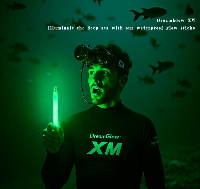 Dream Glow 12 Industrial Grade Glow Sticks, 6 Ultra Bright Emergency Light, Green, Lasts 12+ Hours, Perfect For Camping & Survival Kits