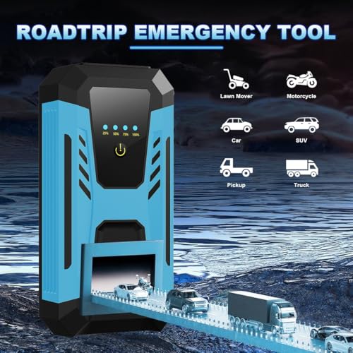 Gehopow 12v Jump Starter for 10.0L Gas/8.0L Diesel, 6000A Peak Car Battery Jumper Starter Portable, IP66 Waterproof Jump B...