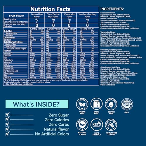 Aibiodi Electrolytes Powder Packets - Sugar Free & Zero Calorie Liquid Daily IV Drink Mix - Instant Hydration & Energy Sup...