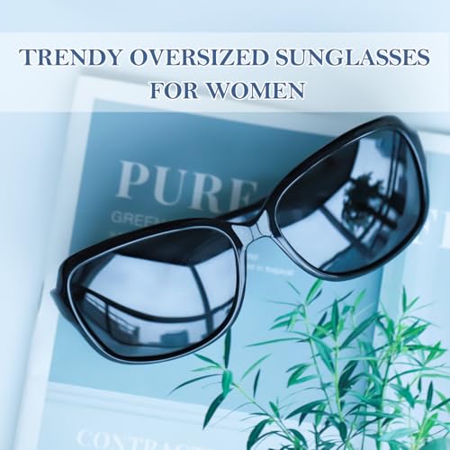 SIPHEW Polarized Sunglasses for Women | Vintage Square Sunglasses w UV400 Protection | Womens Wraparound Shade