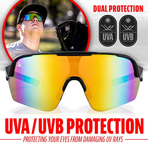 Franklin Sports Baseball + Softball Sunglasses - Men's + Women's Sports Sunglasses - Flip Up Shades + Non Flip Glasses