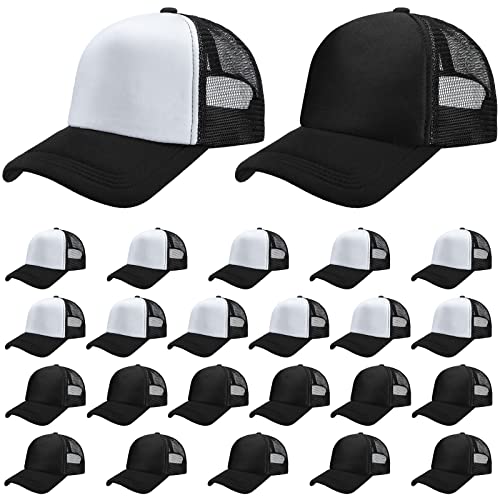 Giegxin 24 Pcs Mesh Trucker Hats Bulk Baseball Cap Beach Hat for Men and Women Wholesale Structured Front Panel Back Ball Cap