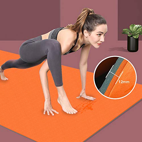 Hatha Yoga Extra Thick TPE Yoga Mat - 72"x 32" Thickness 1/2 Inch -Eco Friendly SGS Certified - With High Density Anti-Tea...