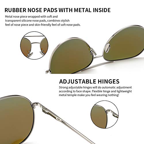 SUNGAIT Women's Lightweight Oversized Aviator Sunglasses - Classic Style Polarized Lens