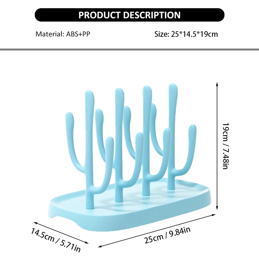 YilulvDeng Baby Bottle Drying Rack - Space Saving, Portable Travel Rack for Baby Bottles and Accessories (Blue)