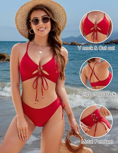 Blooming Jelly Womens Bikini Sets Two Piece Swimsuit 2026 Curvy Cutout String Bathing Suit