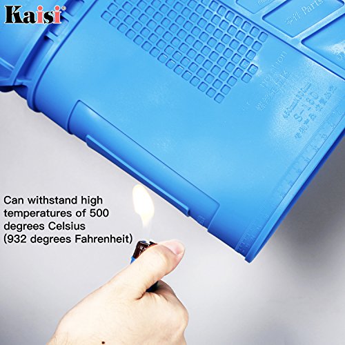 Kaisi Heat Insulation Silicone Repair Mat with Scale Ruler and Screw Position for Soldering Iron, Phone and Computer Repai...