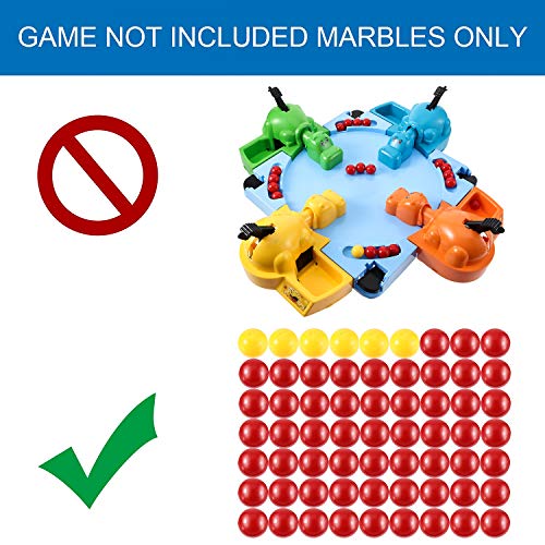 Gejoy 63 Pieces Game Replacement Marbles 3 Set Game Replacement Balls Compatible with Hungry Hippos, 57 Red and 6 Yellow B...