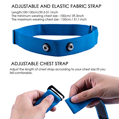 XUXIN Heart Rate Monitor Chest Strap Replacement Exercise Belt Compatible with Wahoo Tickr Polar H10 H9 H7 Garmin HRM Coos...