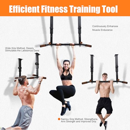 Height Adjustable Pull Up Bar, Heavy Duty Pull Up Bar, BarMount, Ceiling Mount, StrengthTraining Equipment for Home, Gym, ...