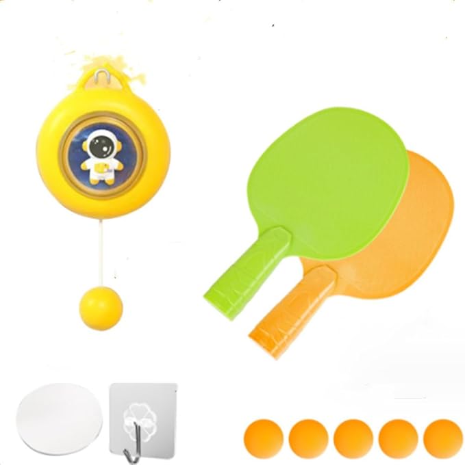 Hanging Table Tennis Trainer Portable Set, Door Pong Game for Kids with Racket and Balls, Adjustable Hanging Table Tennis ...