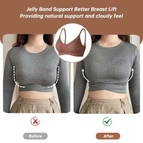 OEAK Womens Wireless Bras Comfortable Push Up Bra No Underwire Bra Full Support Lift Bralette Everyday Seamless Tshirt Bras