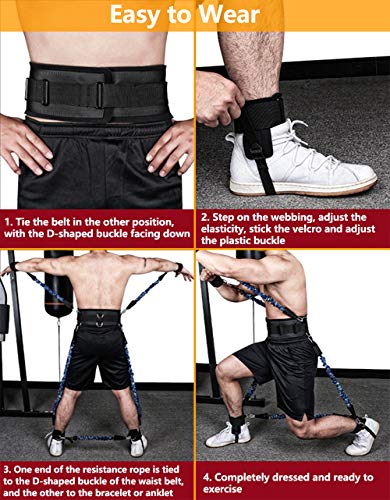 SFEEXUN Boxing Resistance Bands Set for Speed and Agility, Workout Band Ankle Exercise Bands Legs Ankle Straps for Resista...