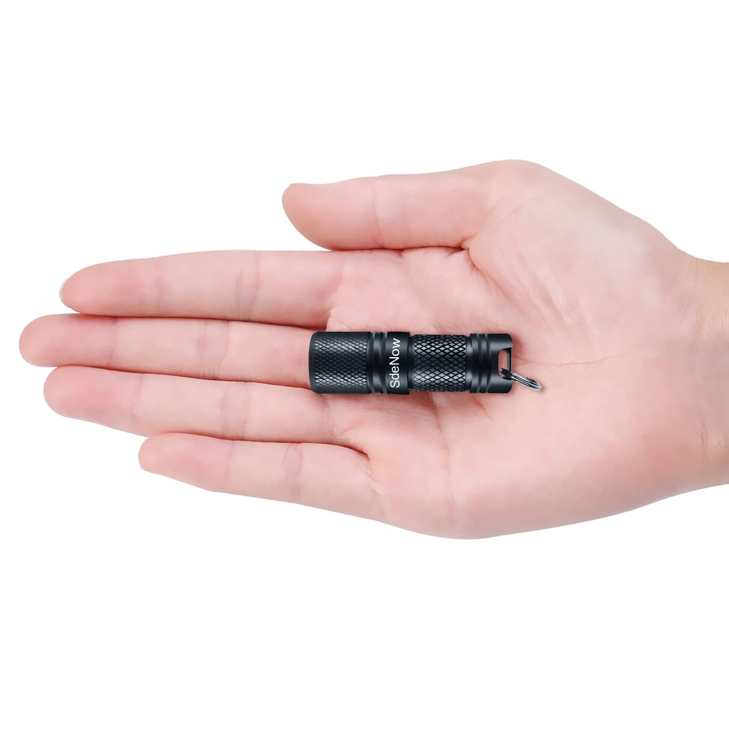 Sdenow Mini Flashlight Keychain, 200 Lumens, Metal, Black, Model Mn02, Micro Usb Rechargeable Edc Torch