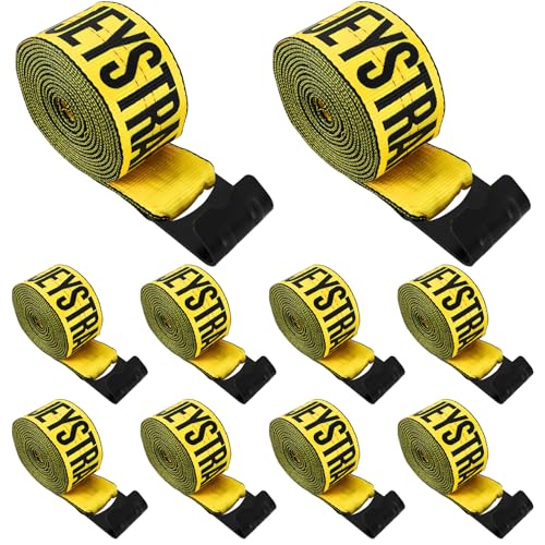 Yellow 4 Inch x 30 FT Heavy Duty Tie Down Straps - High Visibility Flatbed Trailer Straps with Flat Hooks, 6000 lbs Workin...