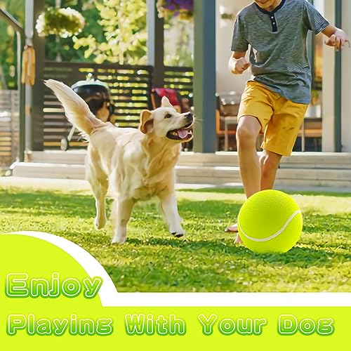 Banfeng Big Tennis Ball for Dogs, Giant Dog Tennis Ball Toy Large Outdoor Sports Gift for Small Medium Large Dog (Yellow, ...