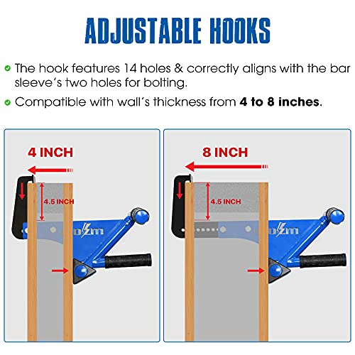 STOZM MultiEx Chin Up Bar – Doorway Chin Up Bar with Multiple Color Options, Push Up Capability, TPE-Protected Grip Positi...